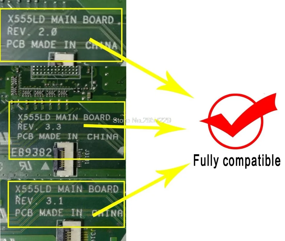 Akemy X555LD материнская плата для ноутбука ASUS X555LA X555LD X555LF X555LJ X555L X555 Тесты оригинальная материнская плата 4GB-RAM I3-CPU