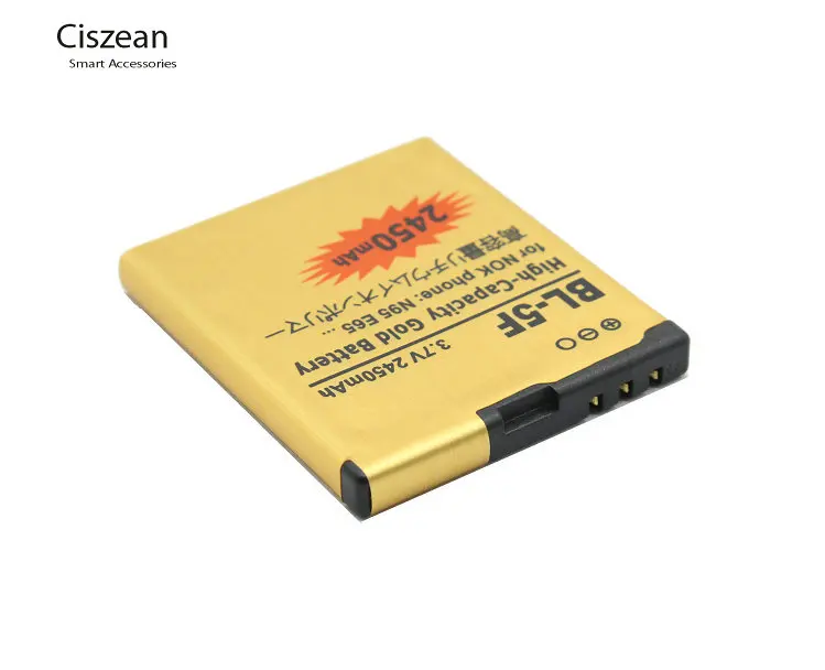 Ciszean BL 5F / BL5F 2450mAh смартфон Золотой Сменный аккумулятор для Nokia N95 N93 N93i E65 N96 N98 6210 6290 10