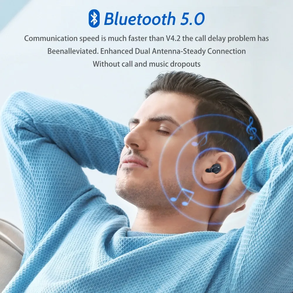Беспроводные наушники FONKEN TWS стерео Bluetooth 5 0 дюйма спортивные с громкой связью