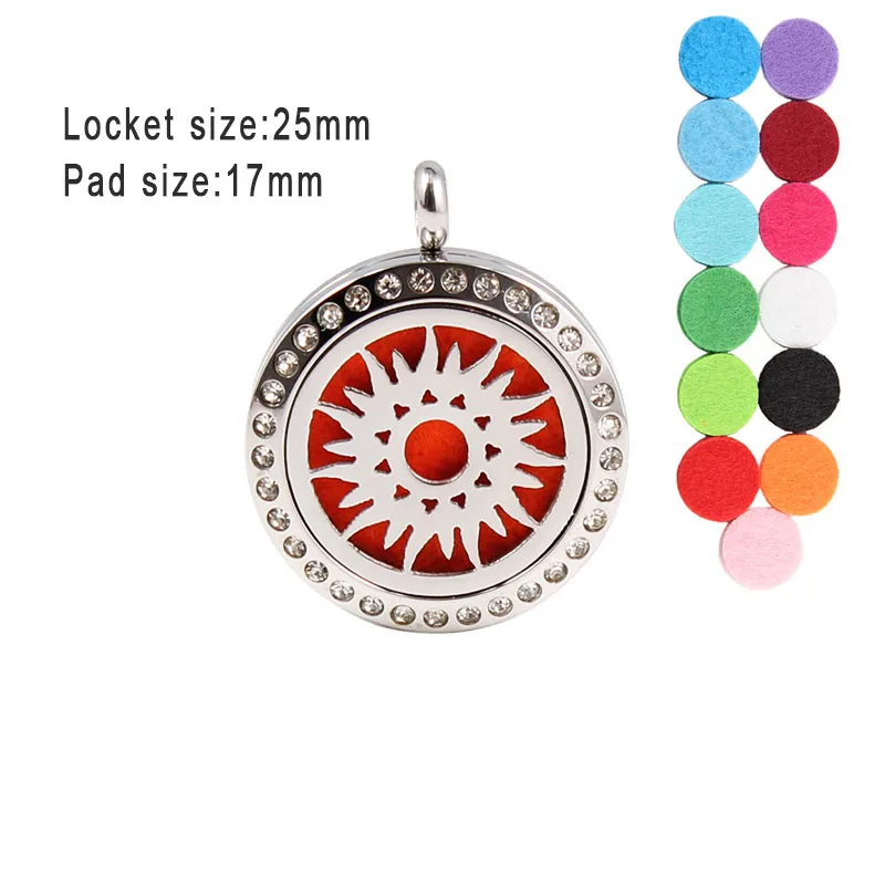 

25mm magnetic 316 Stainless steel perfume locket pendant aromatherapy essential oil Diffuser locket pendant
