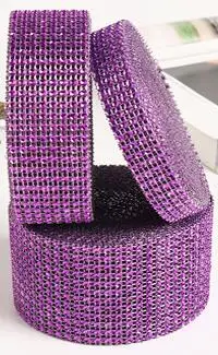purple 10 метров 8 строк Алмазная Mesh Обёрточная бумага roll Украшенные стразами Ленты Вену Украшение стола партия DIY сувениры - Цвет: purple