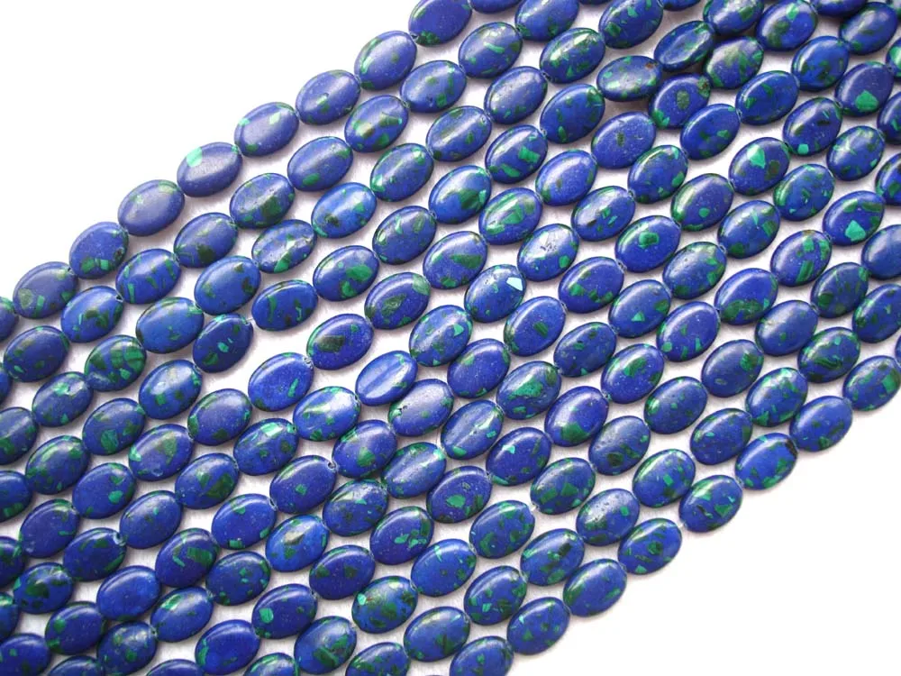 Плоские овальные бусины Azurite из Малахита свободные серьги-браслет | Украшения и