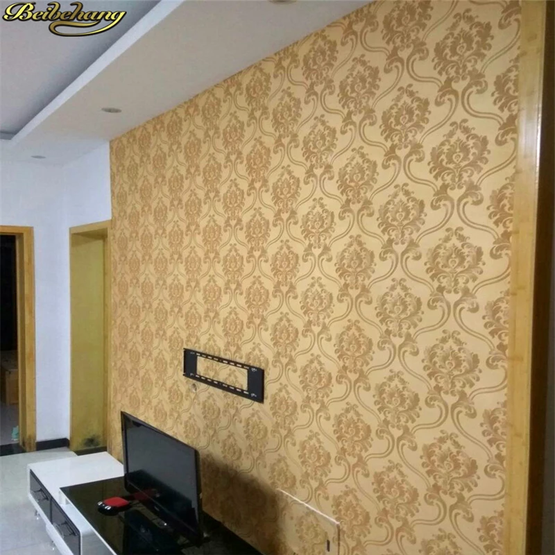 Beibehang Дамаск papel де parede 3D обои для стен виниловые ПВХ блестящие обои для гостиной обои papel стены