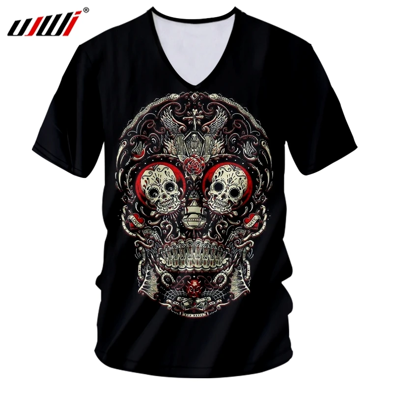 Летние мужские топы UJWI крутая 3D Футболка с принтом трупа невесты Повседневная