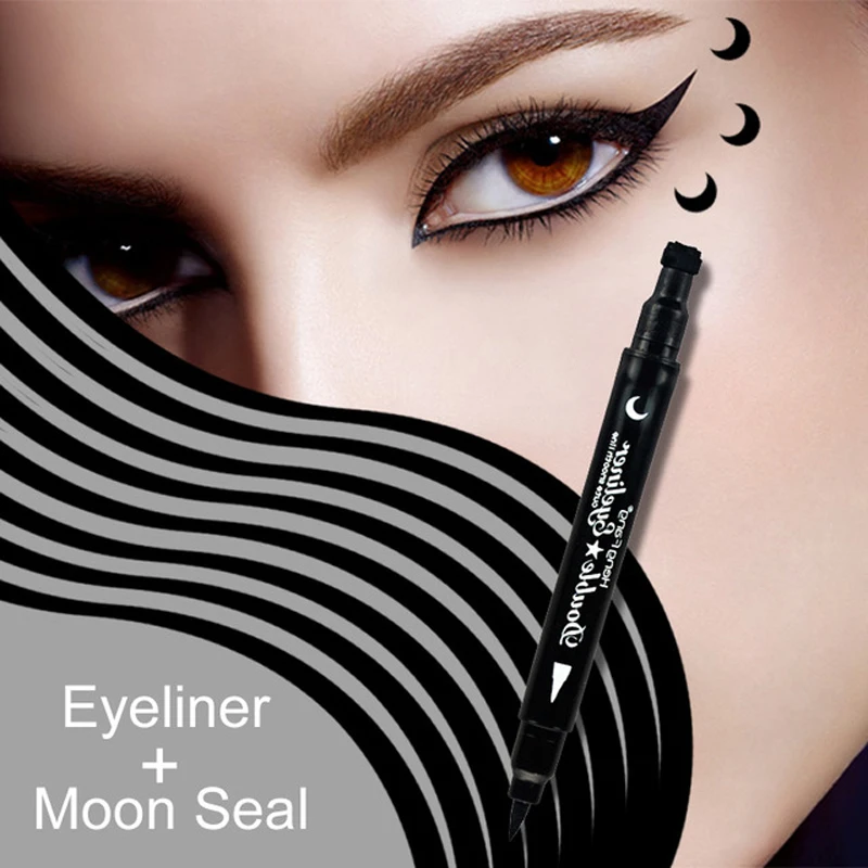 4 Double Eyeliner Black Star Moon Shape 2.5g Eye Makeup Lasting Waterproof Tools Brand HANG FANG |