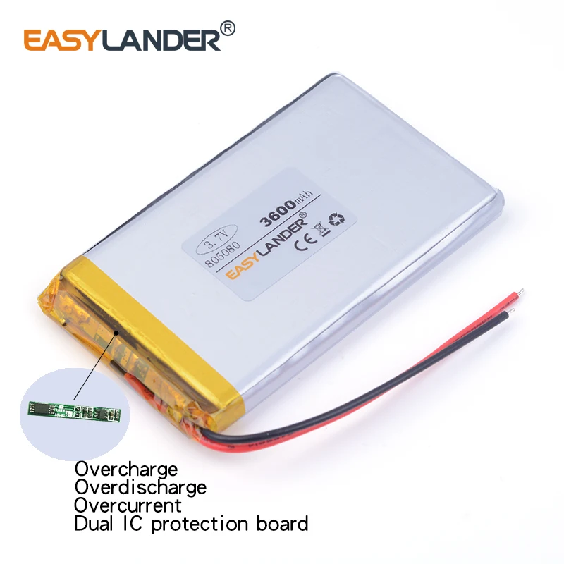 805080 3 7 В 3600 мАч литий-полимерный аккумулятор для Mp3 Power bank PSP phone PAD портативный