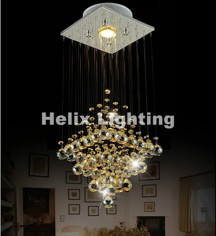 Современные Люстры d200 мм Хрустальная Подвесная лампа первого уровня K9