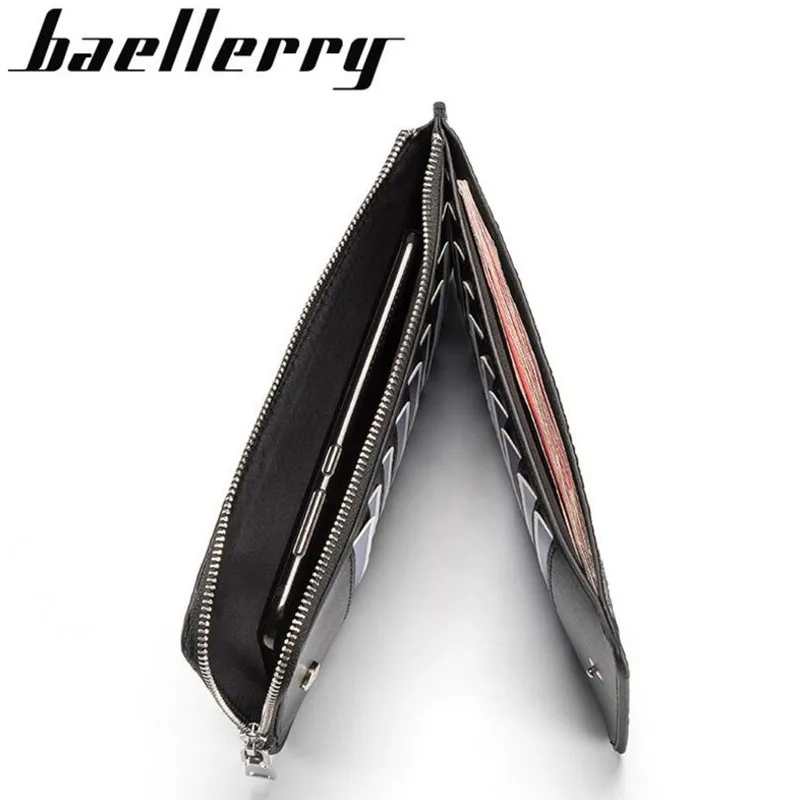 Baellerry из натуральной кожи Для мужчин кошельки Винтаж черный длинный кошелек