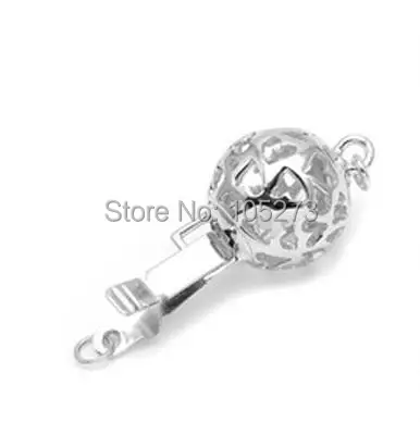 Hollow out heart insert silver clasp 12X21MM DIY high-grade natural pearl crystal necklace bracelet clasp. - L51C | Украшения и