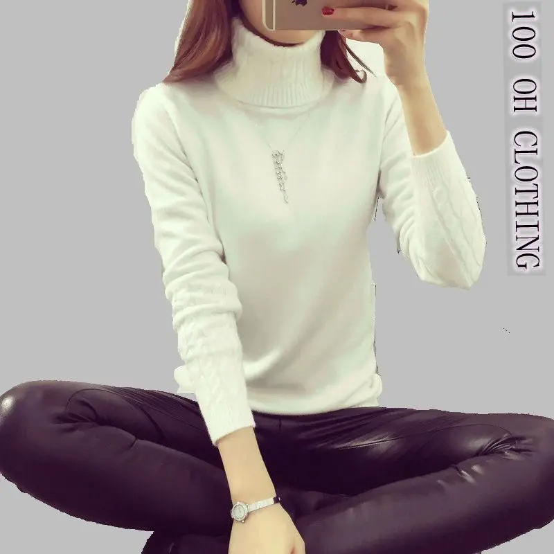 

OHCLOTHING Hot 2018 Spring Autumn Winter Pullovers Fashion turtleneck Sweater Women twisted thickening slim pullover sweater