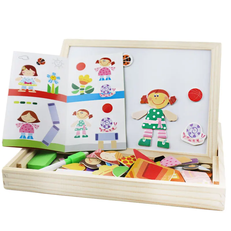 

Wooden Magnetic Puzzle Montessori Educational Wooden Toys For Children Preschool Montessori Materials Sensorial Puzzles UD1163h