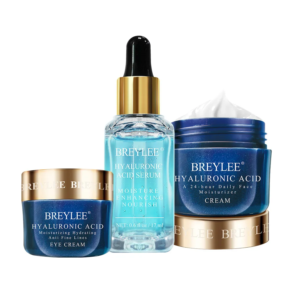 Set 3pcs Breylee крем для лица гиалуроновая кислота набор гиалуроновой кислоты увлажняющий Крем Сыворотка для лица крем для глаз улучшает сухость грубая отбеливание ремонт - Вес нетто: Set 3pcs