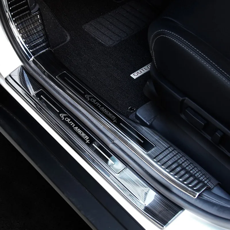 Накладка на порог из нержавеющей стали для Mitsubishi Outlander Samurai от 2013 до 2019|Буксиры и