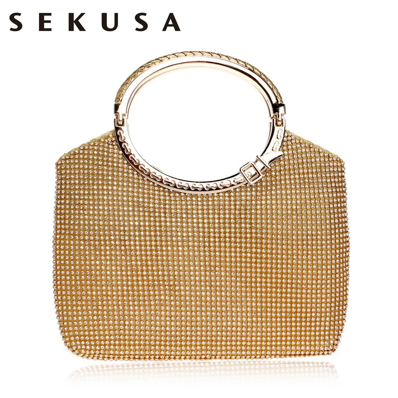 SEKUSA новые женские вечерние сумки в форме ведра золотистые/Серебристые