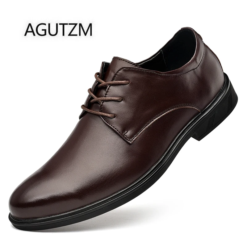 AGUTZM/брендовая 281 Новая модная однотонная мужская деловая обувь из 100% натуральной