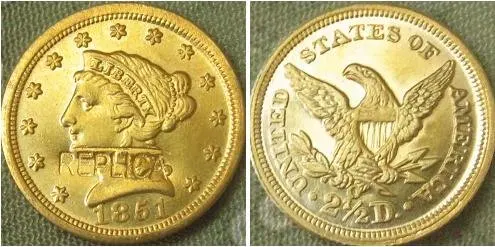 $2 5 Liberty Gold 1851-O копия монет | Дом и сад