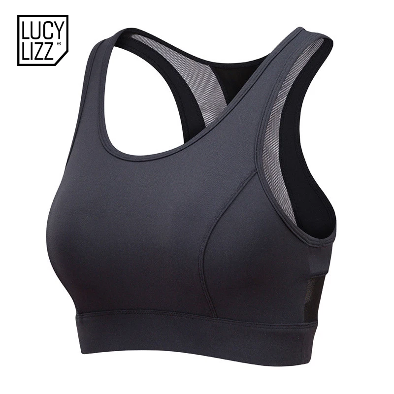 Lucylizz Fitness Women Sport Bra Top Gym Workout Brassiere Mesh Hollow Out Yoga Sportswear Breathable Running | Спорт и развлечения