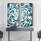 Скандинавский стиль рыба в море симметричные узоры настенное искусство холст картины постеры и принты для кабинета гостиной пары HD