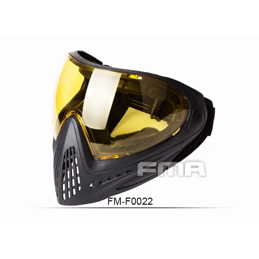 

All Black Frame Yellow Lens FMA F1 outdoor Sports Safety Anti-fog Goggle/Full Face M ask Free Shipping F0022