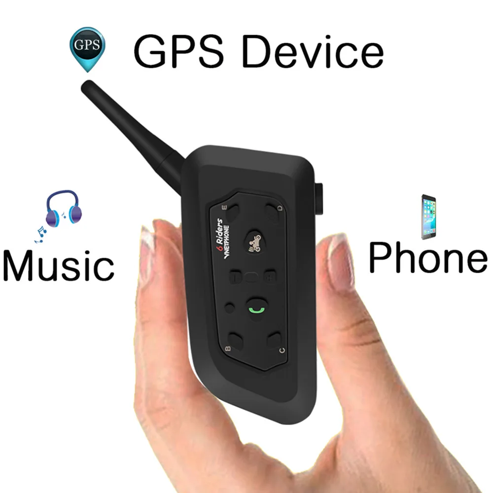 V6 Беспроводная bluetooth-гарнитура для шлема мотоциклетная интерком 6 мотоциклистов