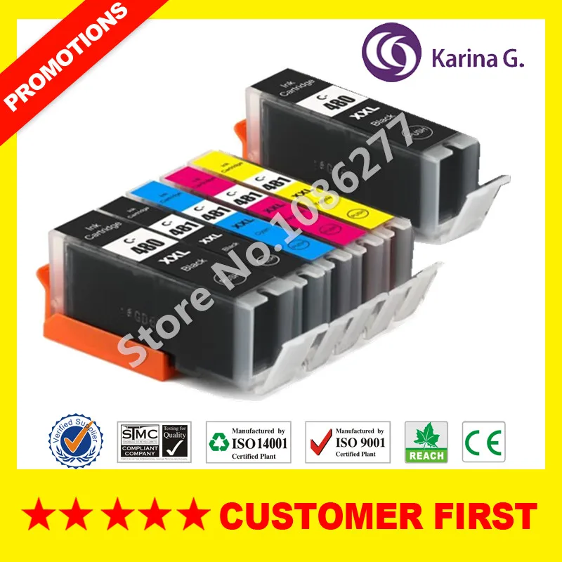 Совместимый с Canon PGI 480 CLI 481 PGI480 CLI481 картридж для PIXMA TR7540 TR8540 TS6140 TS8140 TS9140|Чернильные