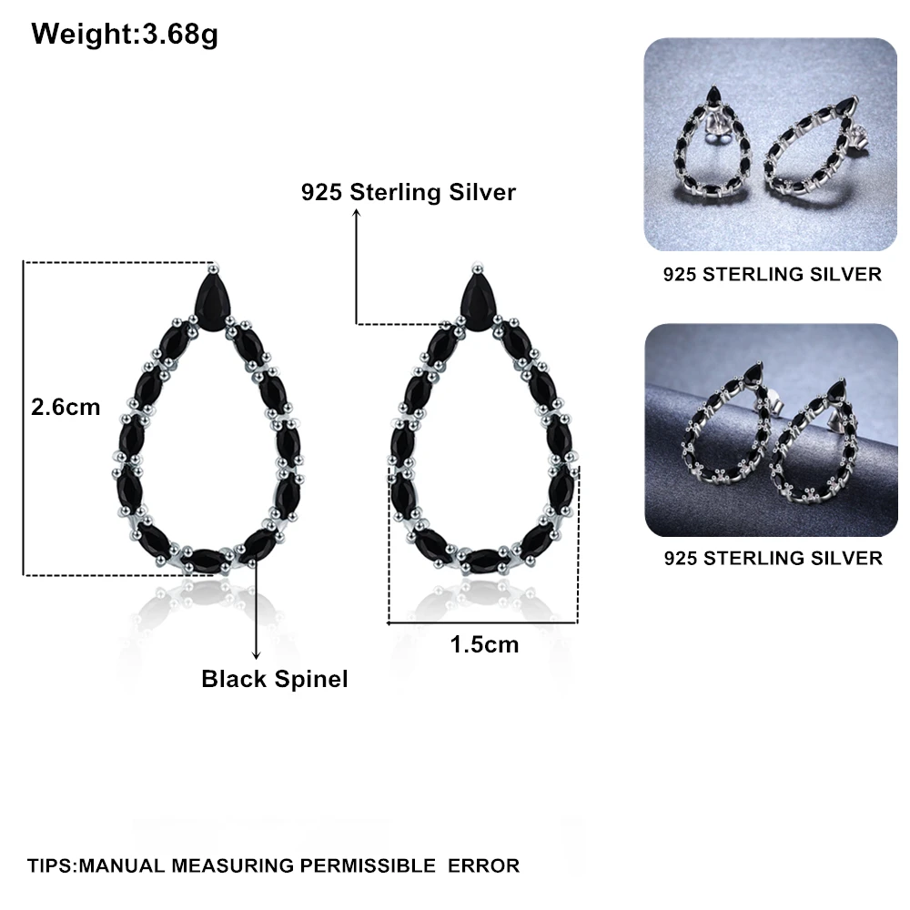 Женские серьги гвоздики из серебра 925 пробы с крупными каплями воды|stud earrings|earrings