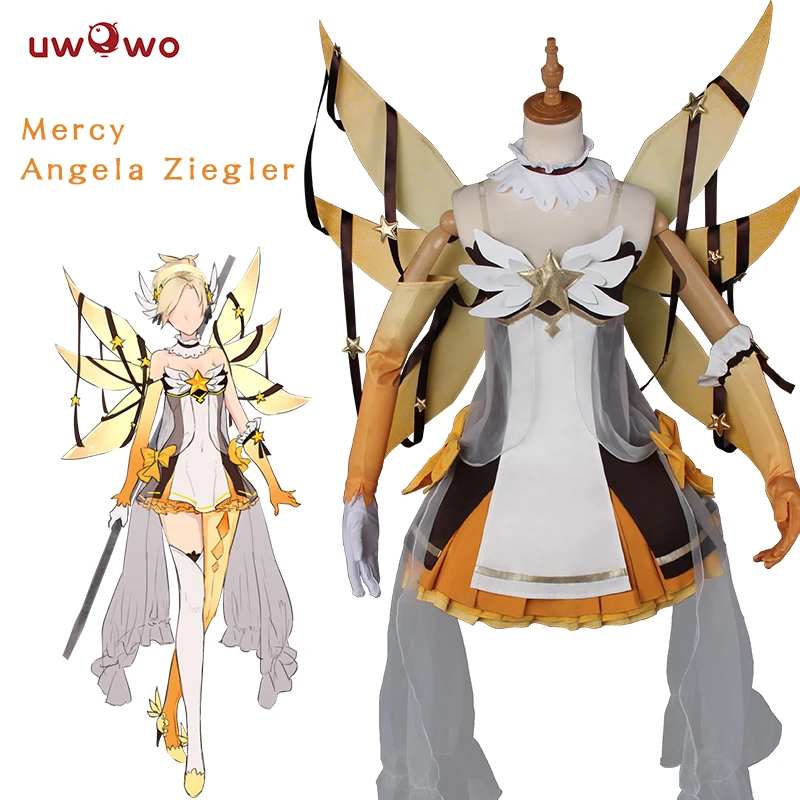 Женский костюм для косплея милосердия желтый ангела с крыльями|angel costume|costumes