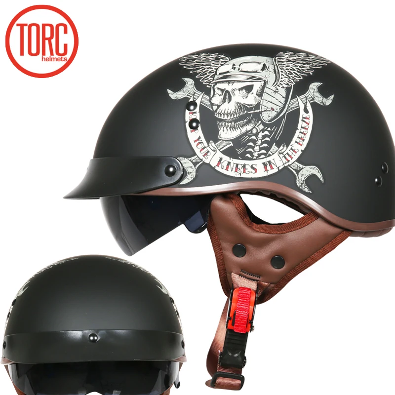 TORC T55 винтажный реактивный мото rcycle helmetretro скутер полушлем со встроенным