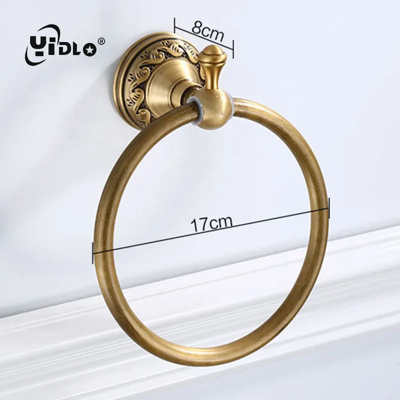 Antique Carving Space Aluminum Bronze Towel Ring Brushed Holder Rack Wall Mounted Bathroom Accessories D10 | Обустройство дома