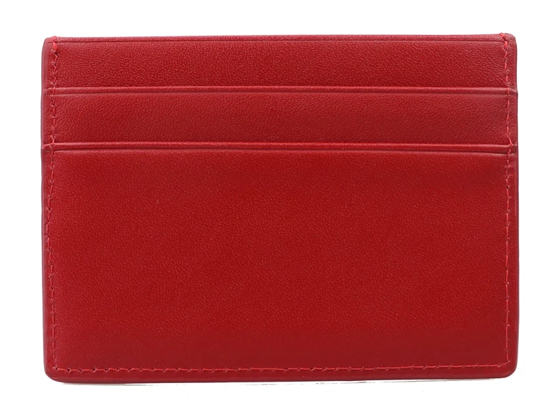 Модный красный чехол из гладкой телячьей кожи с 4 отделениями для карт и