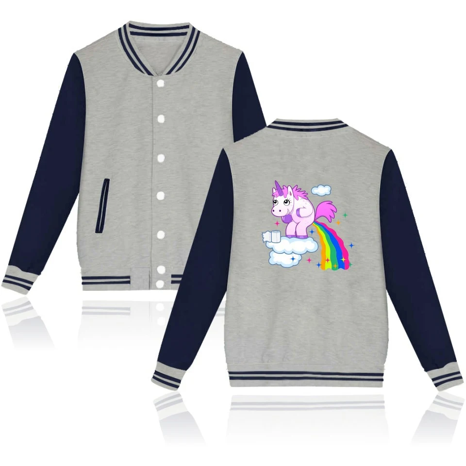2017 harajuku kawaii casaco feminino Единорог хит хоп печатная Толстовка Оверсайз бейсбольная