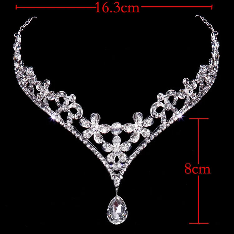 Silver Color Crystal Bridal Headpiece Chain Wedding Rhinestone Flower Tiara Crown Headband Frontlet Bridesmaid Hair Jewelry | Украшения и
