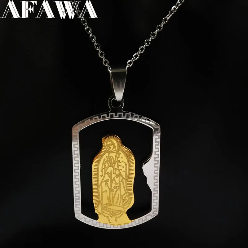 Мужское массивное ожерелье Goddess золотистого цвета из нержавеющей стали в стиле