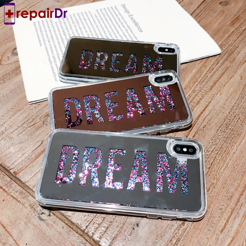 Роскошный чехол для телефона iPhone X XR XS Max Dream зеркальный блестящий динамический