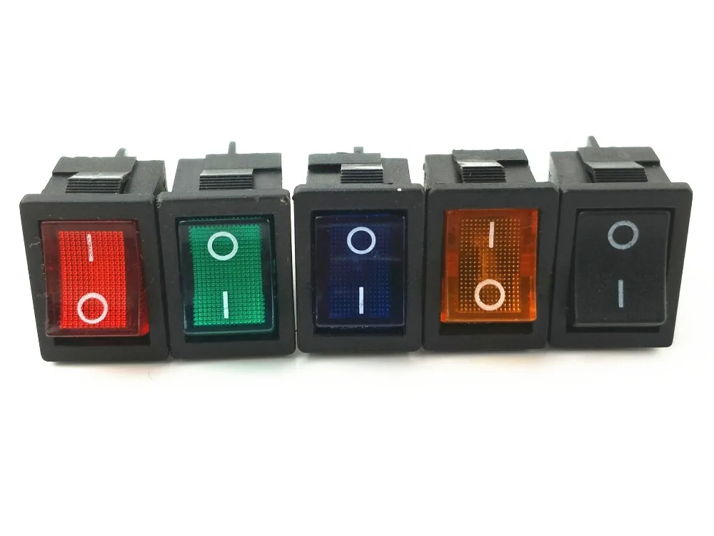Выключатель DPST 4P с подсветильник кой 6 А/250 В 10 А/125 переменного тока|snap switch|snap insnap