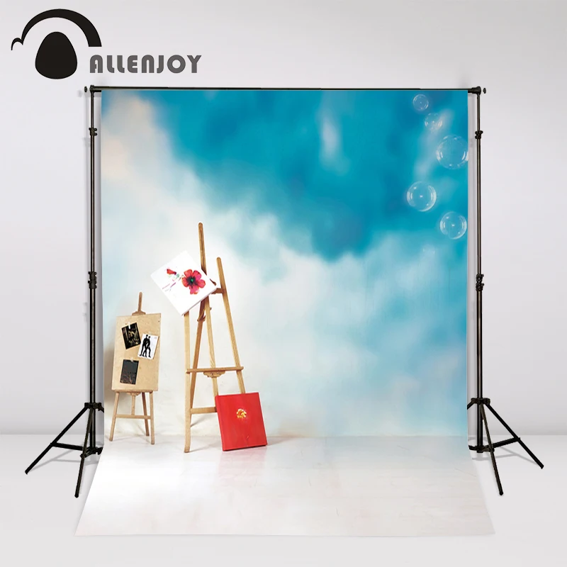 Фон для фотосъемки Allenjoy доска рисования с голубыми пузырями детские фоны фон в