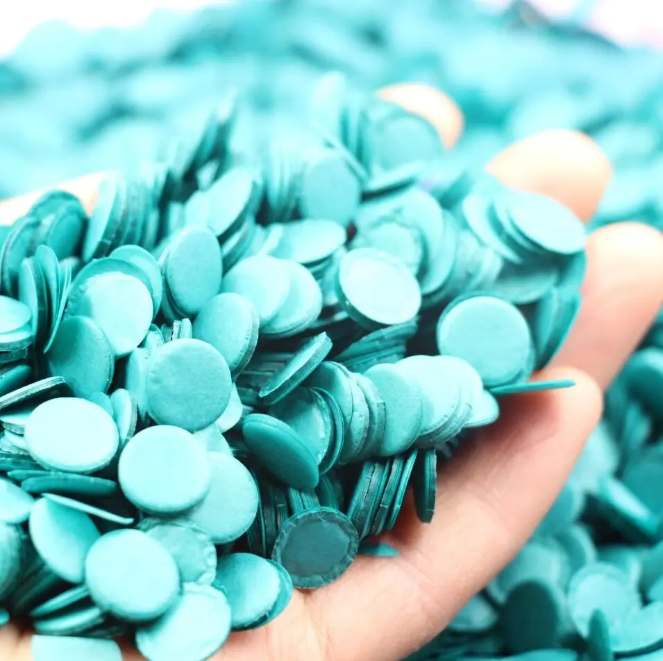 20 г романтическая Бирюзовая круглая конфетти из папиросной бумаги для