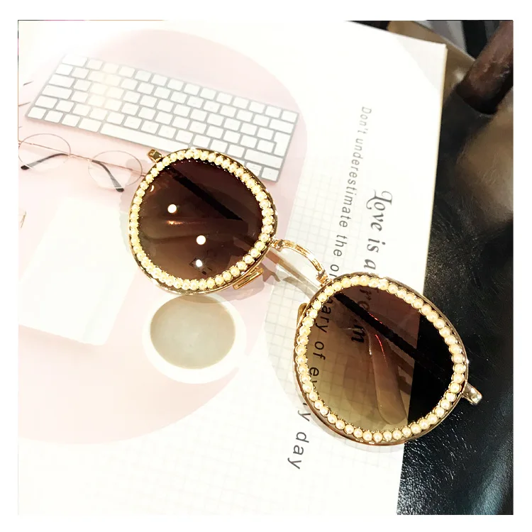 Женские круглые солнцезащитные очки FML роскошные дизайнерские в оправе из сплава