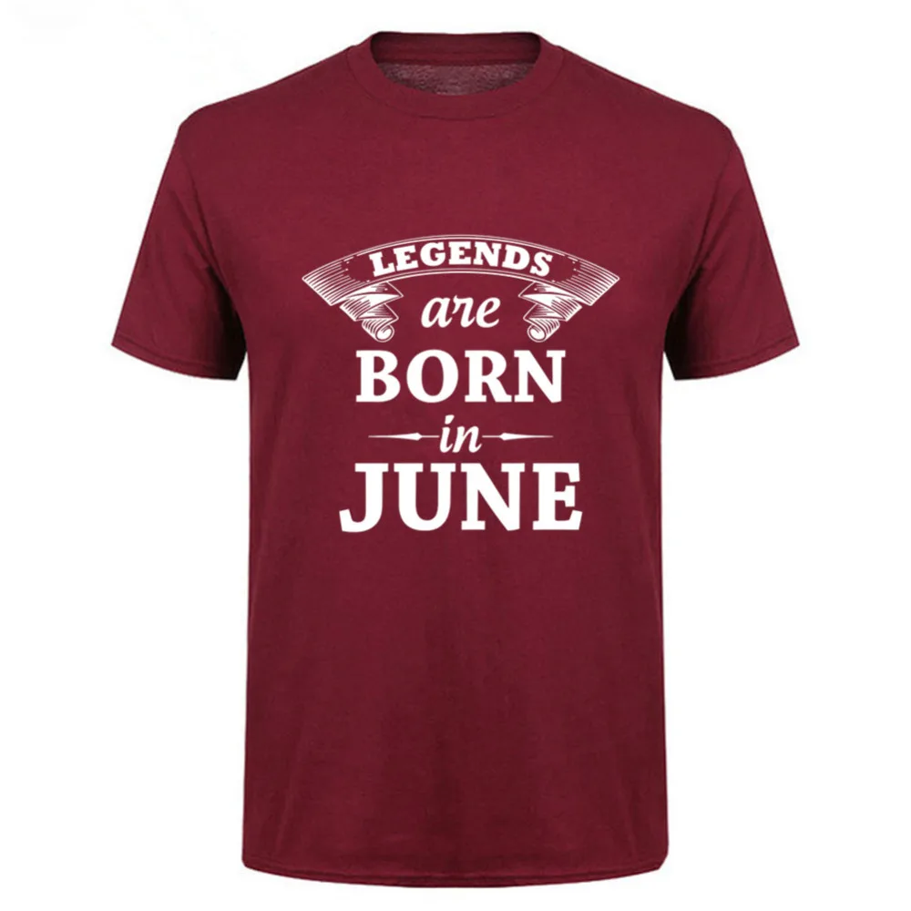 Мужская футболка с принтом Legends Are Born In June забавный подарок на день рождения папа