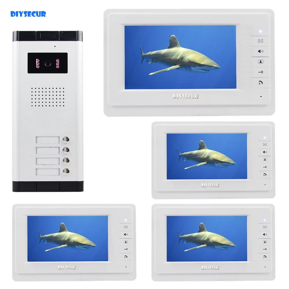 DIYSECUR 7 &quotКвартира видео телефон двери Аудио Видео домофон система входа