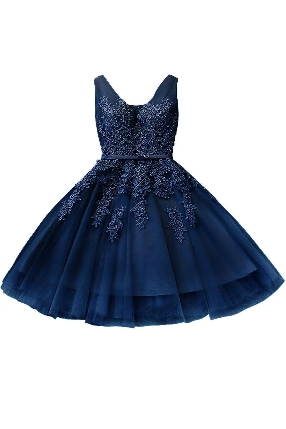 Мини короткие платья 2017 тюль аппликации Вырез V бальное платье с кружева Пышние