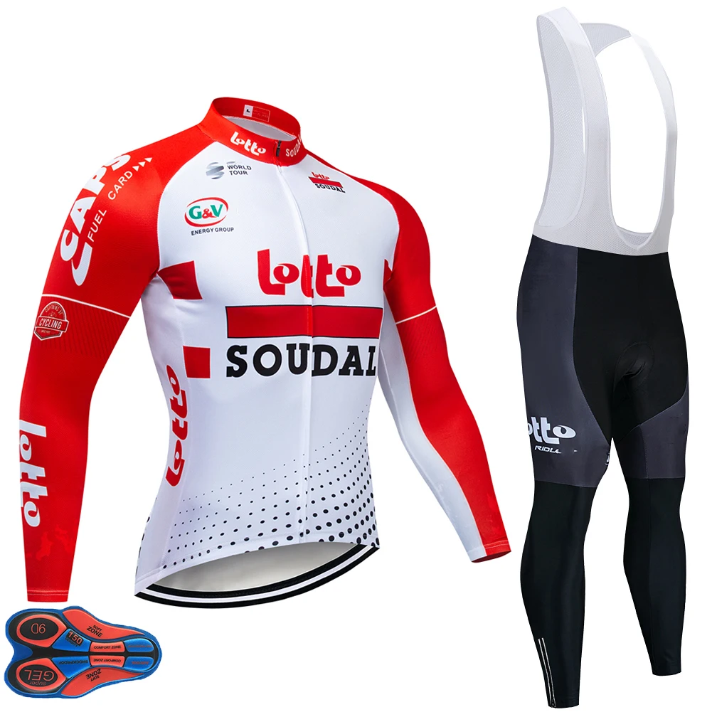 long suit LOTTO Pro зимний термо-флисовый комплект длинная велосипедная майка 9D гелевая велосипедная Одежда MTB Ropa Ciclismo - Цвет: long suit