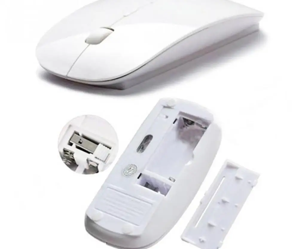 Ультра тонкий 2 4 ГГц Беспроводной оптический Мышь компьютер PC Мыши с USB адаптер