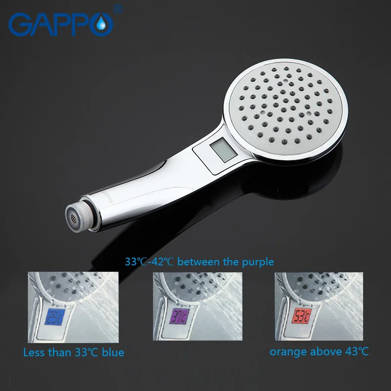 

Gappo Top Quality water saving shower head Temperature Sensor Light Colorful LED Shower head bathroom accessories Alcachofa GA22