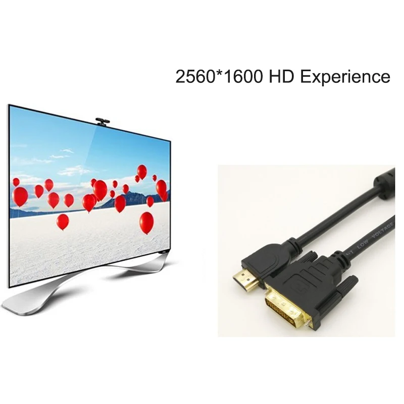 HDMI to DVI DVI-D Cable Male 24+1 pin adapter cables 1080p for LCD DVD HDTV XBOX PS3 High Speed hdmi Cables 1.5m | Электроника