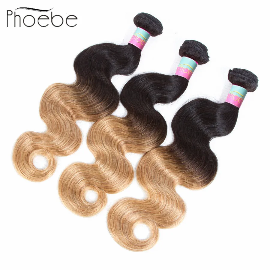 Phoebe волосы Pre colored1B 27 перуанские объемные волны 4 пряди 100% человеческие не Реми