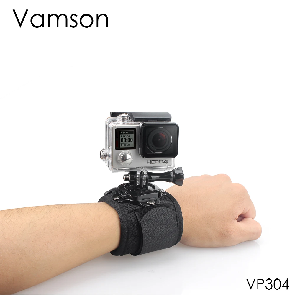 Поворачивающийся на 360 градусов ремешок руку Vamson для GoPro Hero 7 5 6 4 Session Xiaomi Yi 4K Lite SJ4000