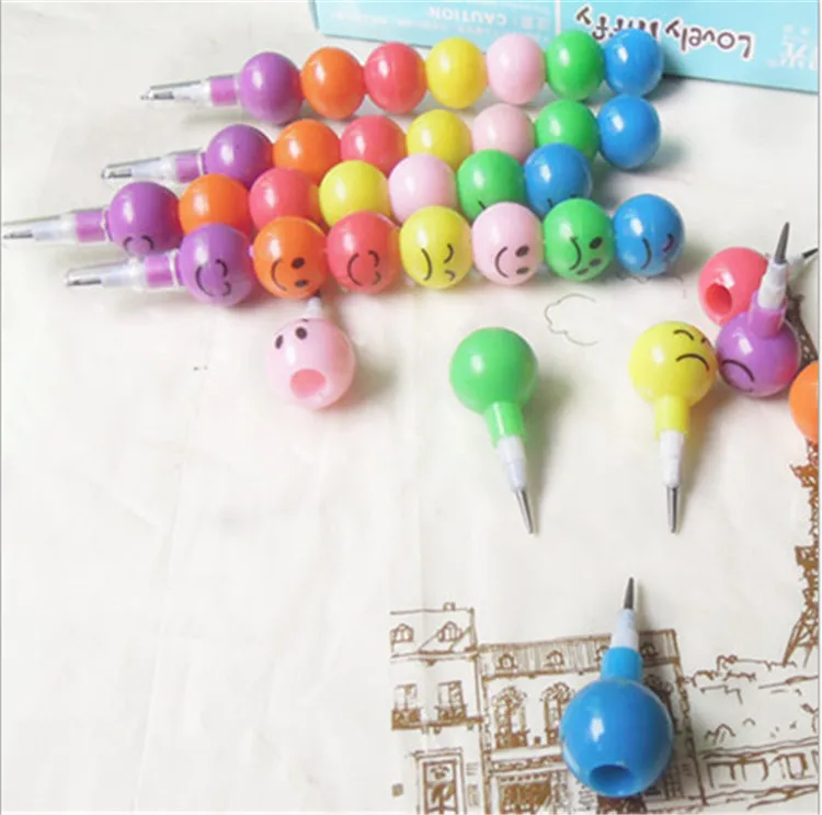 500 шт. разноцветный карандаш со смайликом из мультфильма оптовая продажа