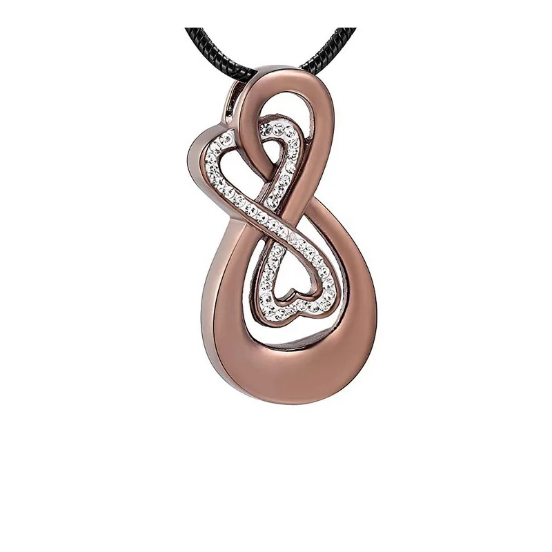 T005 Eternal Love Crystals Inlay Infinity Cremation Urn Women Accessories Necklace Funeral Urns Ashes Holder Memorial Jewelry | Украшения и
