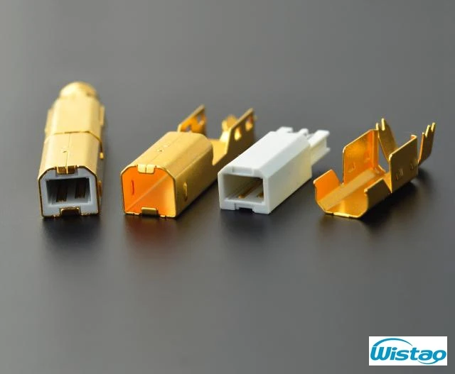 USB разъем позолоченный медный квадратный 2 0 B type для кабеля Дата HIFI аудио